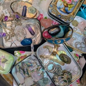 Sterling Silver, gems, crystals, Magical Mystery Treasure chest